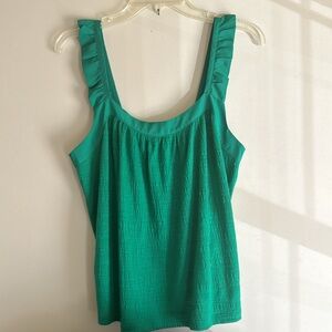 Banana Republic Green Ruffle Sleeve Tank S